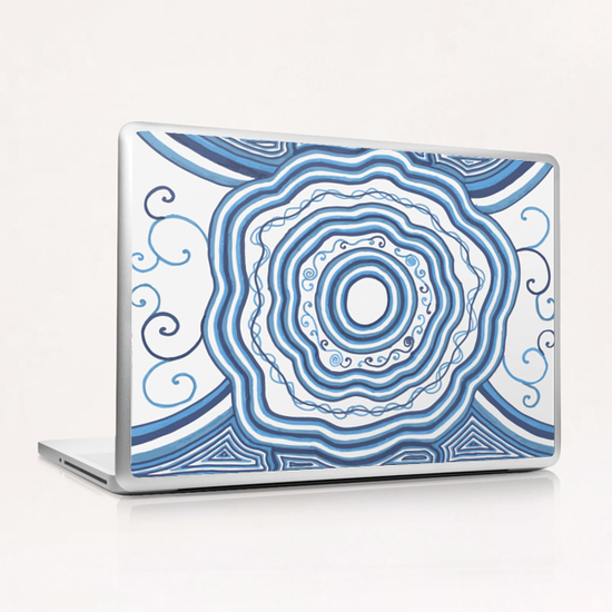 Blue Flower Mandala Laptop & iPad Skin by ShinyJill