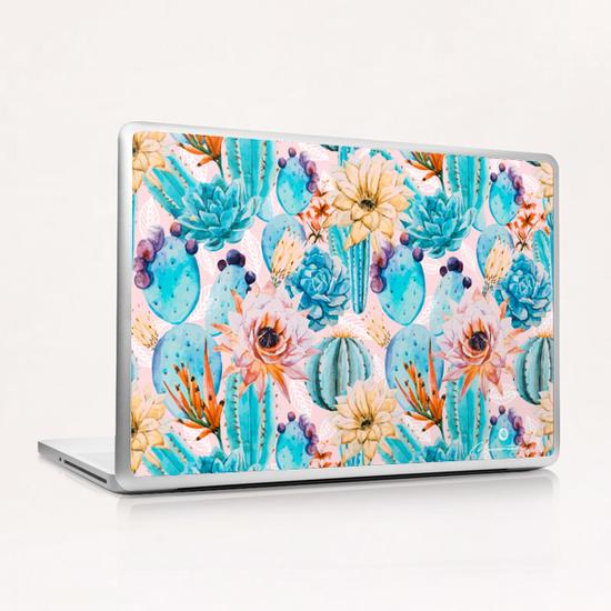 Cactus and flowers pattern Laptop & iPad Skin by mmartabc