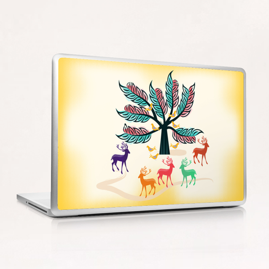 Deer and Birds Laptop & iPad Skin by famenxt