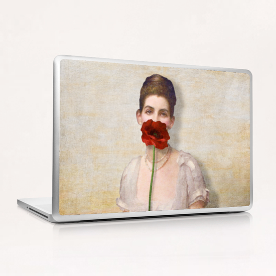 Girl with Red Poppy Flower Laptop & iPad Skin by DVerissimo