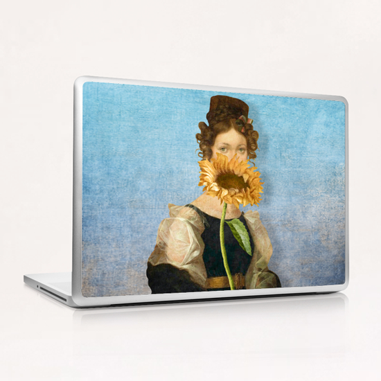 Girl with Sunflower 1 Laptop & iPad Skin by DVerissimo