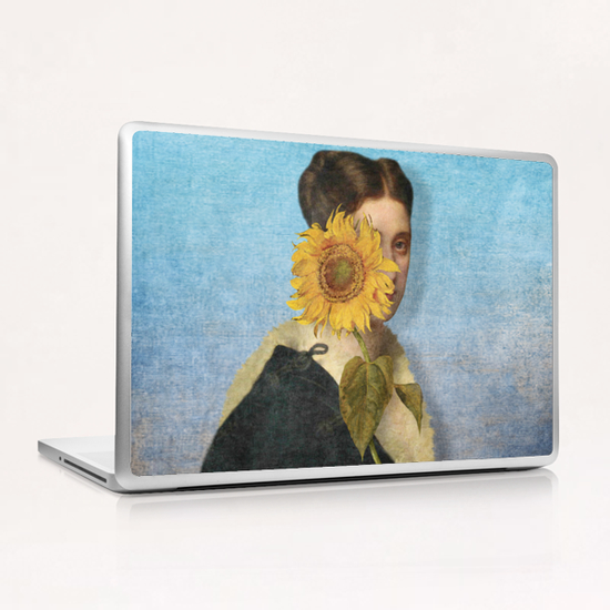 Girl with Sunflower 2 Laptop & iPad Skin by DVerissimo