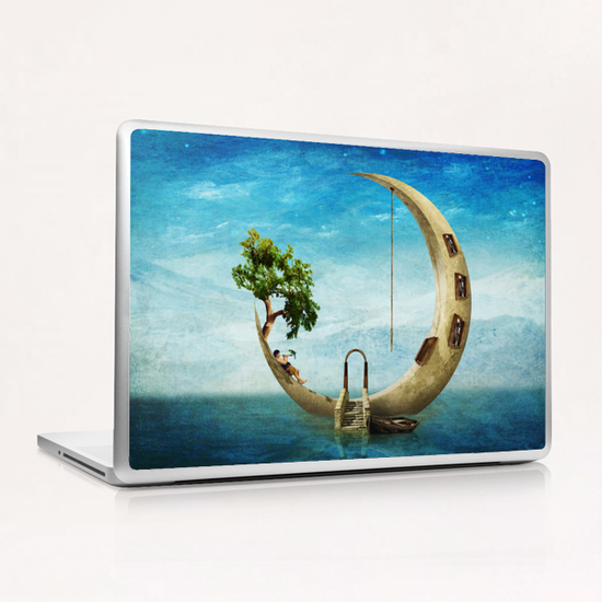 Home Sweet Moon Laptop & iPad Skin by DVerissimo