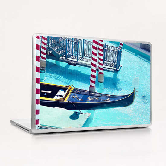 Classic Gondola boat and blue water Laptop & iPad Skin by Timmy333