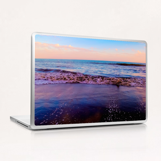 beach sunset with beautiful blue cloudy sky and blue wave in summer Laptop & iPad Skin by Timmy333