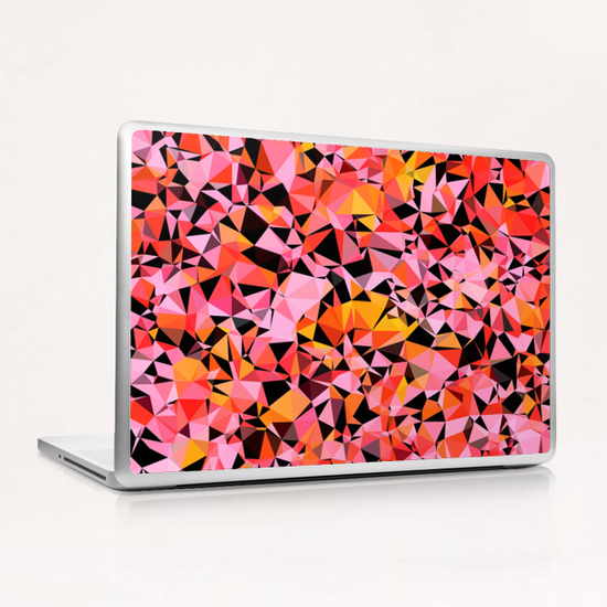 geometric triangle pattern abstract in pink yellow black Laptop & iPad Skin by Timmy333