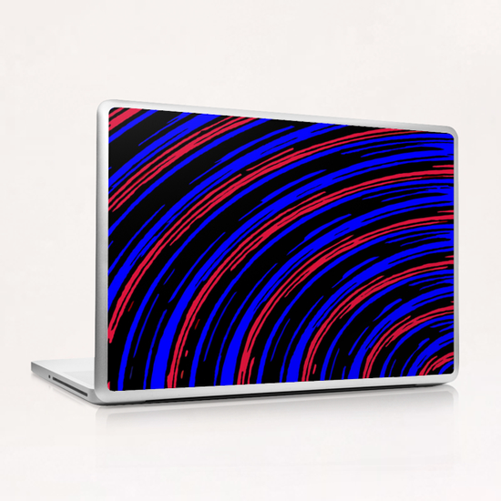 graffiti line drawing abstract pattern in blue red and black Laptop & iPad Skin by Timmy333