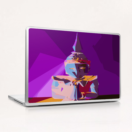 purple blue red and yellow buddhist style abstract background Laptop & iPad Skin by Timmy333