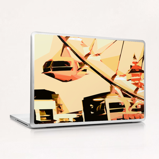 drawing and painting ferris wheel in the city at night Laptop & iPad Skin by Timmy333