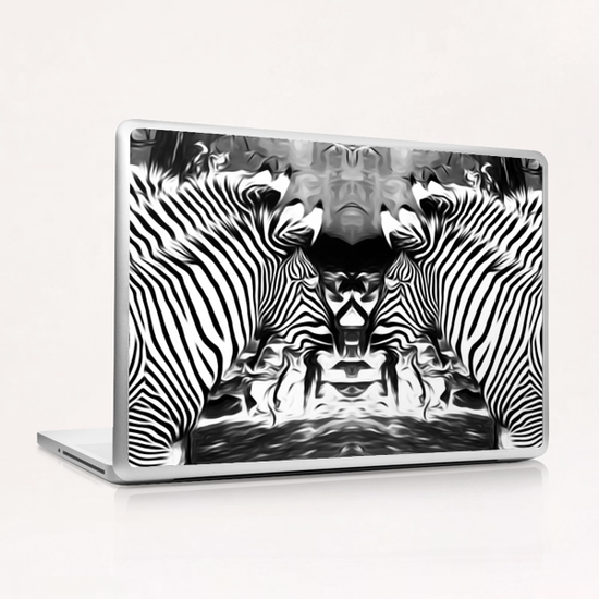 zebras in black and white Laptop & iPad Skin by Timmy333