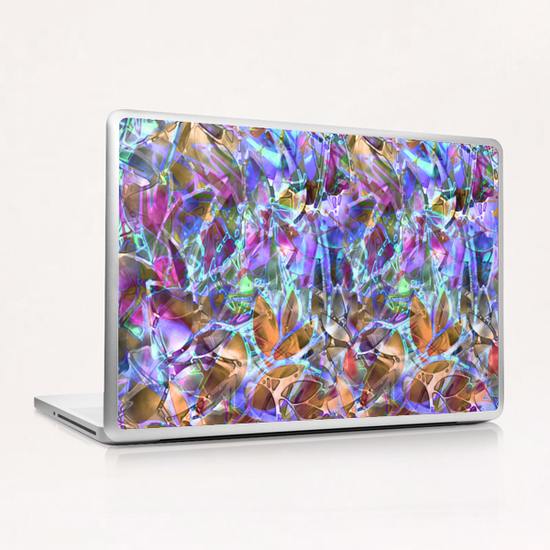 Floral Abstract Stained Glass G3 Laptop & iPad Skin by MedusArt