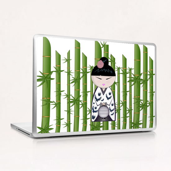 Bamboo kokeshi Laptop & iPad Skin by PIEL Design