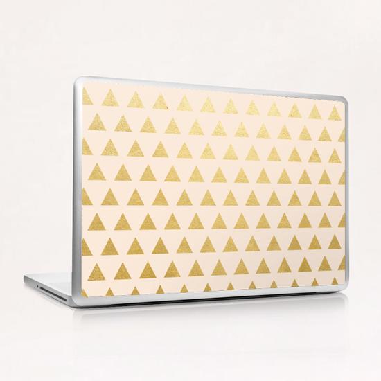 Blush + Gold Triangles Laptop & iPad Skin by Uma Gokhale