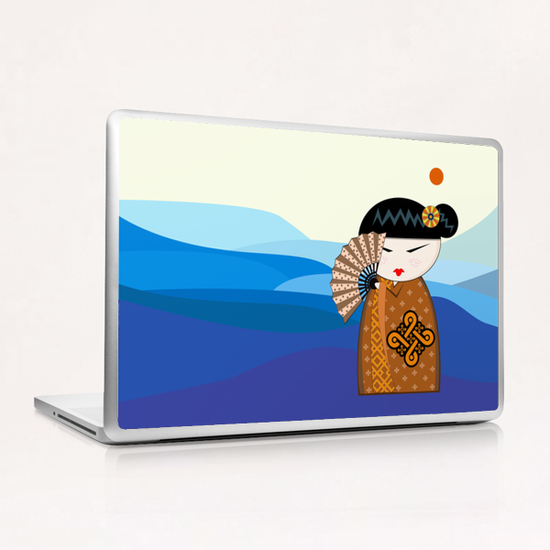 Brown kokeshi Laptop & iPad Skin by PIEL Design