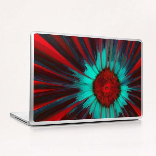 Red Flower Vortex Laptop & iPad Skin by tzigone