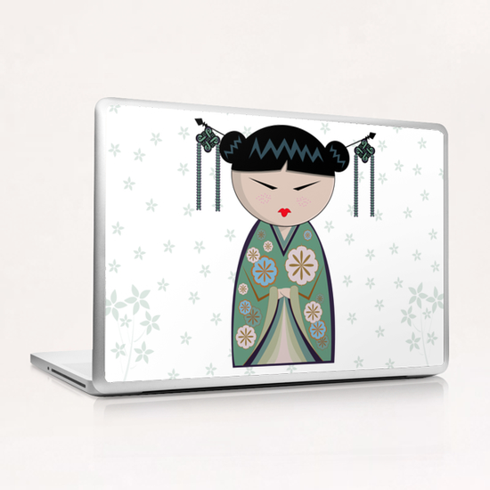 Green kokeshi Laptop & iPad Skin by PIEL Design