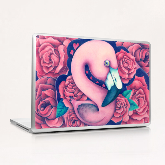 Heart Queen Flamingo Laptop & iPad Skin by Anna Cannuzz Canavesi