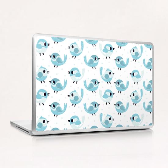 Blue Birds Pattern Laptop & iPad Skin by Claire Jayne Stamper