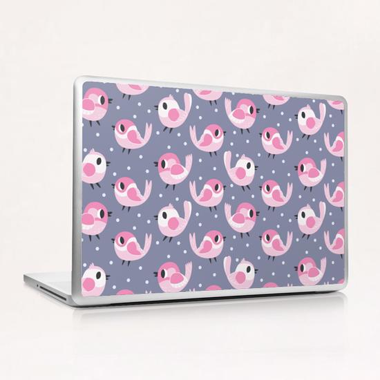 Pink Birds Pattern Laptop & iPad Skin by Claire Jayne Stamper