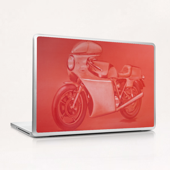 Red Motonochrome Laptop & iPad Skin by di-tommaso