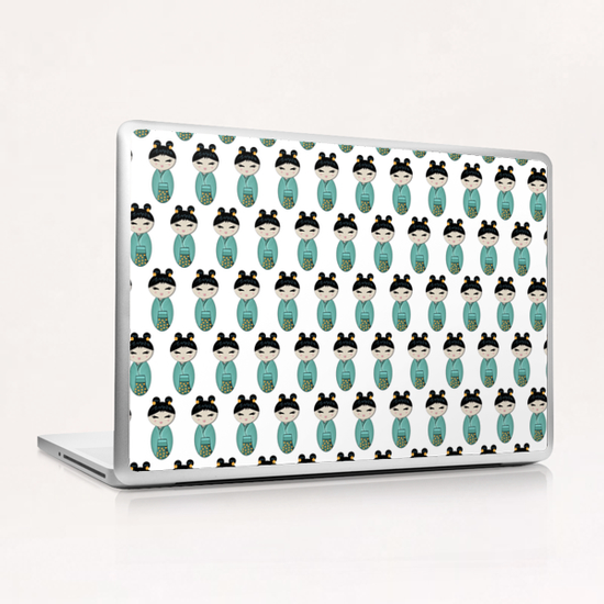Multi green kokeshi Laptop & iPad Skin by PIEL Design