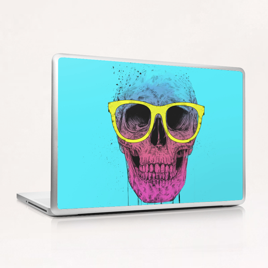 Pop art skull with glasses Laptop & iPad Skin by Balazs Solti
