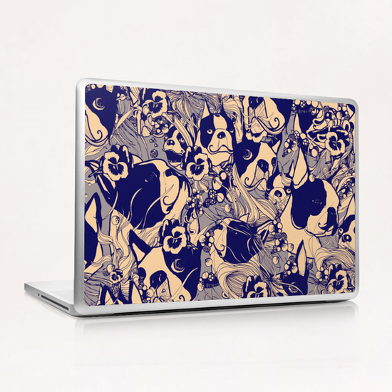 boston terriers blu Laptop & iPad Skin by Giulioiurissevich