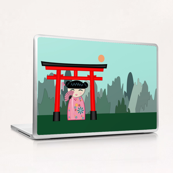 Red gate kokeshi Laptop & iPad Skin by PIEL Design