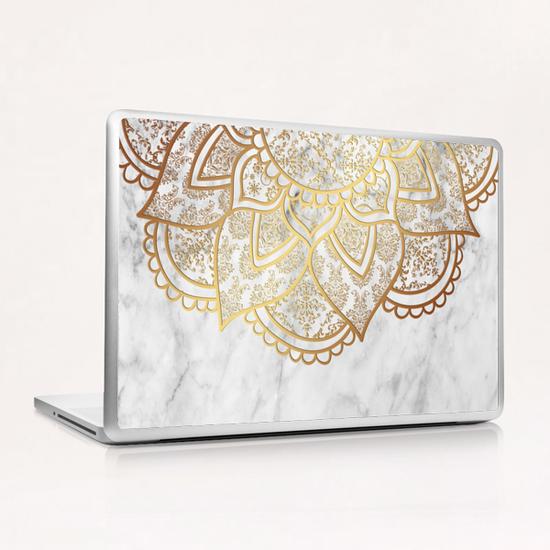 Mandala - Gold & Marble Laptop & iPad Skin by Alexandre Ibáñez