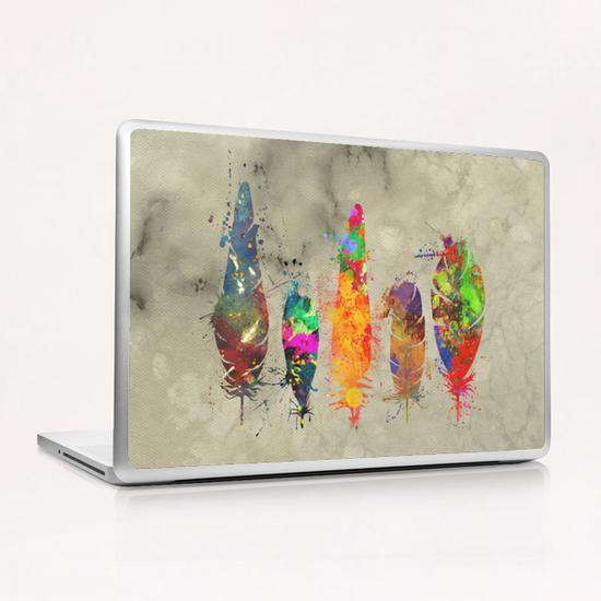 Painted feathers Laptop & iPad Skin by Alexandre Ibáñez