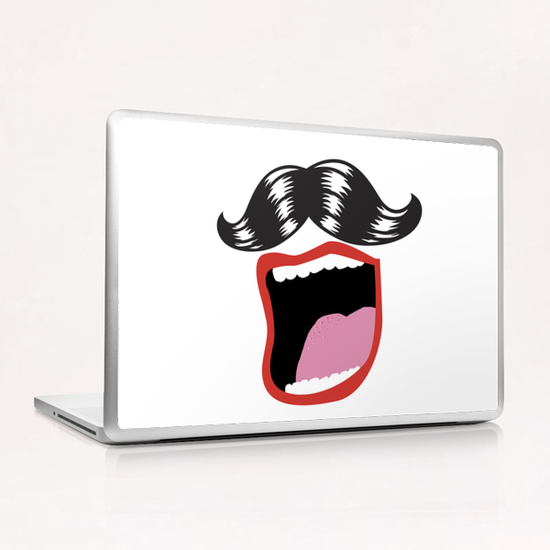 Moustache Mouth Laptop & iPad Skin by Alex Xela