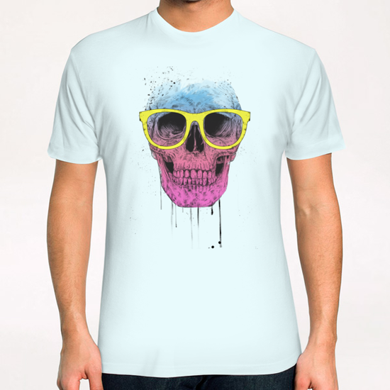 Pop art skull with glasses T-Shirt by Balazs Solti