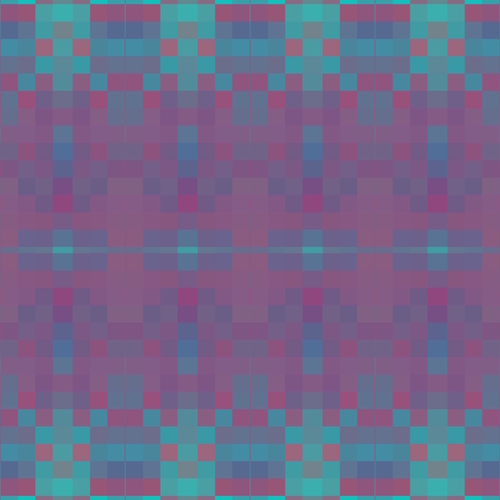 geometric symmetry art pixel square pattern abstract background in purple blue pink Mural by Timmy333