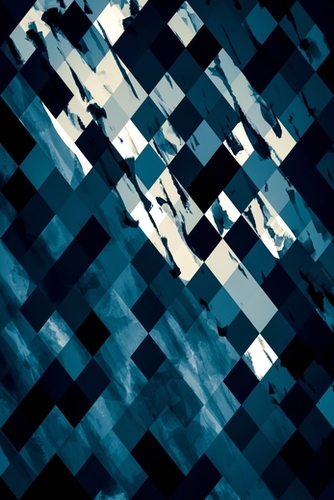 geometric square pixel pattern abstract background in blue Mural by Timmy333