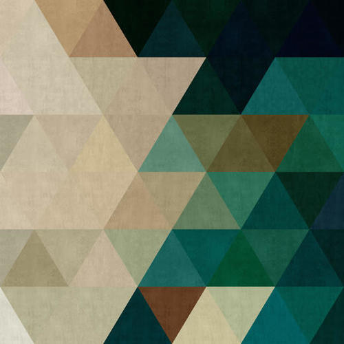 Green Triangular Pattern Mural by Vitor Costa