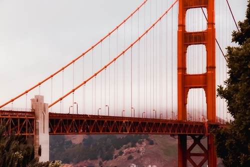 Closeup Golden Gate bridge San Francisco California USA Mural by Timmy333