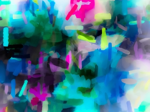splash painting texture abstract background in blue pink yellow Mural by Timmy333