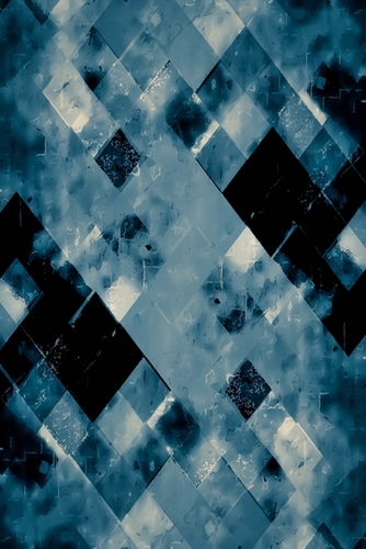geometric square pixel pattern abstract background in black and blue Mural by Timmy333