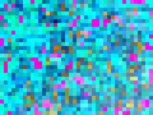 geometric square pixel pattern abstract in blue green pink Mural by Timmy333