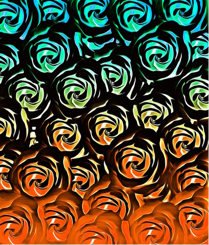 rose pattern texture abstract background in blue green orange Mural by Timmy333