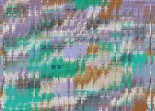 psychedelic geometric abstract pattern in green brown purple Mural by Timmy333
