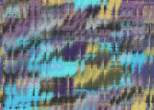 psychedelic geometric abstract pattern in blue yellow purple Mural by Timmy333