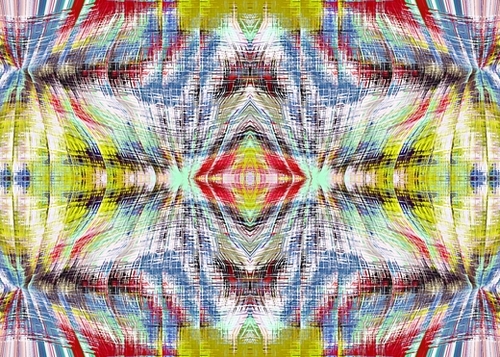 geometric symmetry pattern abstract background in blue yellow red Mural by Timmy333