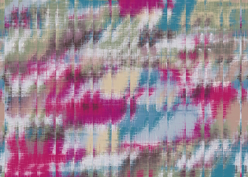 psychedelic geometric abstract pattern in pink blue brown Mural by Timmy333