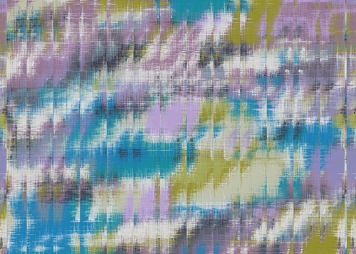 psychedelic geometric abstract pattern in blue green purple Mural by Timmy333