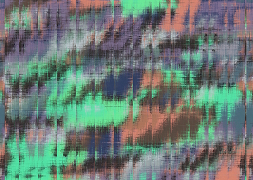 psychedelic geometric abstract pattern in green purple pink Mural by Timmy333