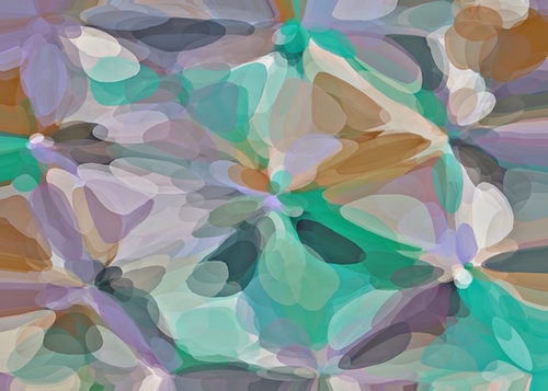 circle pattern abstract background in green brown purple Mural by Timmy333