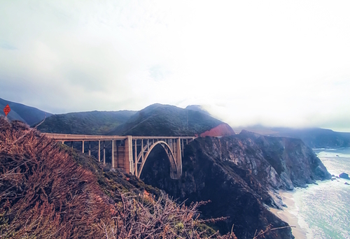 beautiful landscape at Bixby bridge, Big Sur, California, USA  Mural by Timmy333