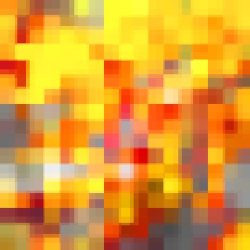 graphic design geometric pixel square pattern abstract in red yellow brown Mural by Timmy333