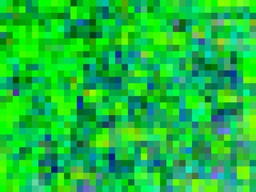 geometric square pixel pattern abstract in green and blue Mural by Timmy333